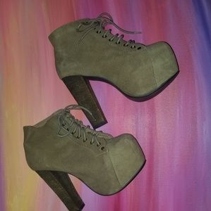 Jeffrey Cambell Tan Lita Boots NWOT